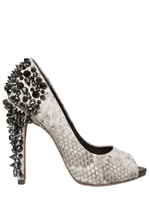 SAM EDELMAN - DECOLLETE IN PELLE STAMPA PITONE CON BORCHIE