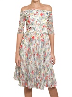 ERDEM - PRINTED PLEATED SILK VOILE DRESS