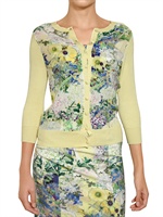 ERDEM - MAGLIA DI COTONE E CREPE DE CHINE STAMPATO