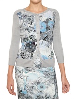 ERDEM - MAGLIA DI COTONE E CREPE DE CHINE STAMPATO