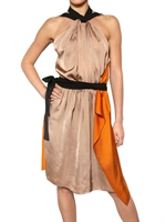 VIONNET - DRAPED VISCOSE SATIN DRESS