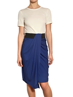 VIONNET - TWO TONE VISCOSE CREPE JERSEY DRESS