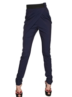 VIONNET - PANTALONI IN POPELINE CON DRAPPEGGIO