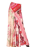 EMILIO PUCCI - PATCHWORK DRUCK SEIDEN CHARMEUSE ROCK