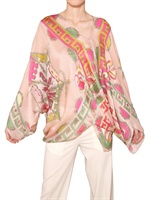EMILIO PUCCI - BEDRUCKTES MATTES SEIDEN SATIN KAFTAN TOP