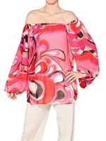 EMILIO PUCCI - BEDRUCKTES SEIDEN GEORGETTE TOP