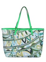 EMILIO PUCCI - BORSA SHOPPING STAMPATA ZIGRINATA