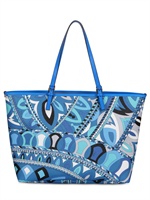 EMILIO PUCCI - BORSA SHOPPING STAMPATA ZIGRINATA