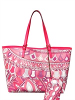 EMILIO PUCCI - BORSA SHOPPING STAMPATA ZIGRINATA