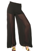 MSGM - PANTALONI DI GEORGETTE A PIEGHE