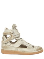 MAISON MARTIN MARGIELA - PERFORATED BRUSHED LEATHER SNEAKERS