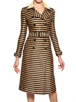 BURBERRY PRORSUM - STRIPED RAFFIA WOVEN TRENCH COAT
