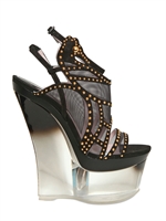 VERSACE - ZEPPE DI CAMOSCIO E RETE CON BORCHIE 160MM