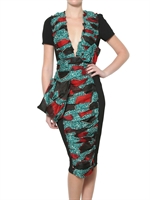 BURBERRY PRORSUM - GATHERED PRINTED CREPE DE CHINE DRESS