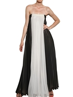 MAISON MARTIN MARGIELA - ABITO IN TESSUTO TECNICO BICOLORE A PIEGHE