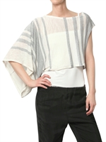 MM6 DI M.M.MARGIELA - GESTREIFTES MELANGE ZWEI IN EIN TOP