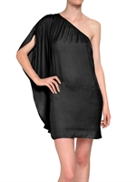 AMERICAN RETRO - ONE SHOULDER SATIN DRESS