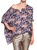 AMERICAN RETRO - BLUMEN DRUCK SATIN HEMD