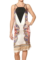 ETRO - PRINTED SILK SATIN & CREPE DRESS - MULTI