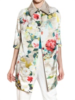 ANTONIO MARRAS - BLUMEN BEDRUCKTER SHANTUNGSEIDE MANTEL
