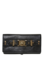 BALMAIN - DELPHINE BULLHEAD LEATHER CLUTCH