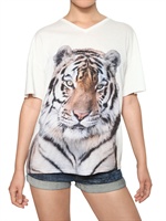 STELLA MCCARTNEY - TIGER PRINT COTTON JERSEY T-SHIRT