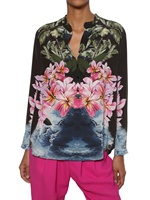 STELLA MCCARTNEY - HIBISCUS DRUCK SEIDEN CREPE DE CHINE HEMD