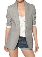 STELLA MCCARTNEY - SEERSUCKER GESTREIFTE BAUMWOLL JACKE