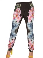 STELLA MCCARTNEY - PANTALONI IN CREPE DE CHINE STAMPA IBISCO