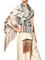 ETRO - SWAROVSKI FRINGED SILK CHIFFON SCARF