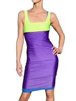 FAUSTO PUGLISI - TWO TONE SPANDEX DRESS