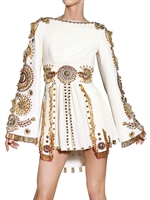 FAUSTO PUGLISI - EMBROIDERD SILK CREPE DRESS