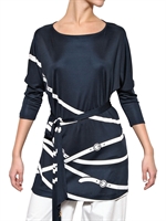 ROBERTA DI CAMERINO - BEDRUCKTES SEIDEN JERSEY TOP
