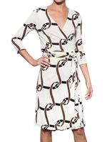 ROBERTA DI CAMERINO - PRINTED VISCOSE JERSEY WRAPAROUND DRESS