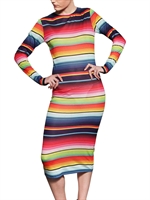 HOUSE OF HOLLAND - GESTREIFTE TECHNO JERSEY KLEID