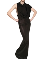 GARETH PUGH - ABITO LUNGO IN JERSEY DI VISCOSA DRAPPEGGIATO