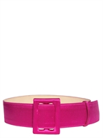 FAUSTO PUGLISI - SILK SATIN ON SMOOTH LEATHER BELT