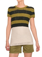 BURBERRY BRIT - GESTREIFTES BAUMWOLL CROCHET TOP
