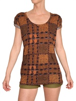 BURBERRY BRIT - OVER PRINTED COTTON JERSEY T-SHIRT
