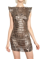 PACO RABANNE - METAL CHAIN AND  PYTHON INSERT DRESS