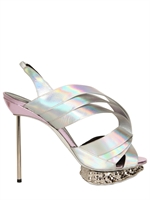 PACO RABANNE - 125MM PEARLIZED LEATHER SANDALS