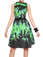 BLUMARINE - COTTON DRILL A-LINE DRESS