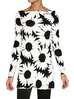 BLUMARINE - DAISY DRUCK RAYON JERSEY TOP