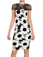 BLUMARINE - DAISY PRINT RAYON KNIT DRESS