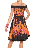 BLUMARINE - PRINTED COTTON DRILL A-LINE DRESS