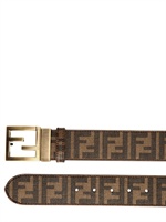 FENDI - CINTURA ZUCCA DI CANVAS LOGATO 4CM