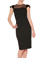 RED VALENTINO - THICK JERSEY WITH TULLE DRESS