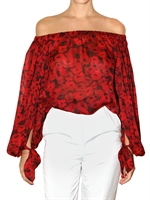 YVES SAINT-LAURENT - POPPY BEDRUCKTES SEIDEN MUSLIN HEMD