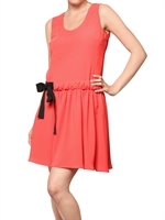 RED VALENTINO - FLOWY CREPE BOW DRESS