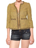 RED VALENTINO - TWEED GOLD KETTEN DETAIL JACKE